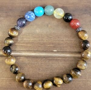 Hand Crafted Tigers Eye Gemstone Bracelet Beaded  Women Bohemian Boho Handmade